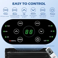 HOMCOM 10000 BTU Portable Air Conditioner Fan w/ Remote for Rooms Up to 441 Sq. Ft., Evaporative Cooler AC Unit Black(m-6)