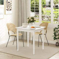 HOMCOM 30" Square Dining Table, Farmhouse Dining Room Table with Pine Wood Frame, Space Saving Small Kitchen Table, White(m-6)