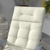 Outsunny 5" Thick Patio Chaise Lounge Lounge Chair Cushion with Backrest, Soft Cotton Padded for Indoor Outdoor Use, Cream White(m-10)