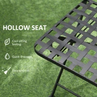 Outsunny 3-Piece Outdoor Bistro Set Garden Coffee Table Set with Mosaic Top for Patio, Balcony, Poolside, Black(m-6)