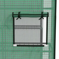 Outsunny Set of 2 Model 01-0472 Walk-in Greenhouse Cover Replacements, 55" x 56.25" x 74.75" Reinforced Anti-Tear PE Hot House Covers, Green & White(m-9)