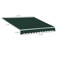 Outsunny Retractable Awning Fabric Replacement for 13' x 8' 840-151, Green(m-3)