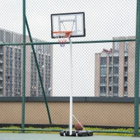 Soozier Portable Basketball Hoop, 7ft-8.5ft Height Adjustable Basketball System with Wheels & 32.3" Backboard for Youth Junior(m-8)