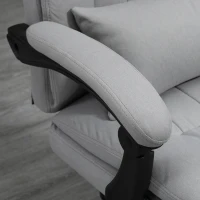 Vinsetto High Back Office Chair, Microfibre Computer Desk Chair with Lumbar Support Pillow, Foot Rest, Reclining Back, Arm, Grey(m-9)
