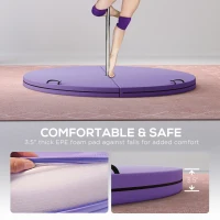 Soozier Foldable Crash Mat, Pole Padding with Carrying Handles and EPE Foam for Dance Training and Exercise, Purple(m-5)