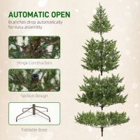 HOMCOM 9ft Artificial Prelit Sparse Cedar Christmas Tree with LED Lights and 4306 Tips, Steel Base for Home Office Holiday(m-7)