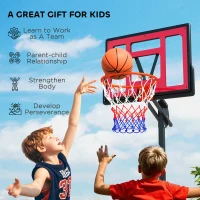 Qaba Kids Basketball Hoop, 6.6-8.5ft Adjustable Height Basketball Net with Weight Bag, for Indoor Outdoor, for 6+ Years(m-7)