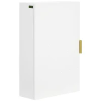 kleankin Bathroom Medicine Cabinet, Modern Wall Cabinet with Adjustable Shelves and Single Door for Laundry Room(m-2)