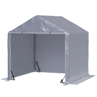 Outsunny 6.6' x 6.6' Waterproof Garden Storage Shed for Motorcycle, Bike, Grey(m-11)