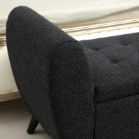 HOMCOM Upholstered Storage Bench with Arms, Modern Ottoman Bench for Bedroom, Entryway, and Living Room, Black(m-9)
