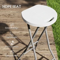Outsunny Set of 4 Folding Outdoor Bar Stools, 29" Counter Height Stools with Handle, Indoor Outdoor Stool Chair with Footrest(m-6)