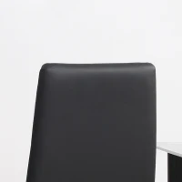 HOMCOM Dining Chairs Set of 4, Modern Accent Chair with High Back, Upholstery Faux Leather and Steel Legs for Living Room, Kitchen, Black(m-10)