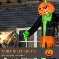 HOMCOM 9' Halloween Inflatables Outdoor Decorations Pumpkin Head Ghost, Blow Up LED Yard Decor for Garden, Lawn, Party, Holiday, Waterproof(m-5)