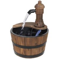 Outsunny Outdoor Fountain, Garden Water Fountain with Electric Pump for Porch, Deck, Yard, Carbonized(m-2)