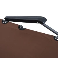 Outsunny Folding Chaise Lounge Chair, Outdoor Portable 2-Level Adjustable Recliner Zero Gravity Chair with Headrest Pillow, Armrests with Storage Mesh Pocket, Brown(m-10)