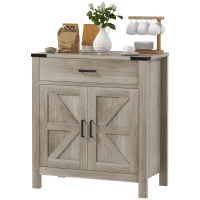 HOMCOM Kitchen Sideboard Cabinet Small Countertop Storage w/ Drawer & Shelf for Kitchen Living Room Entryway White(m-2)