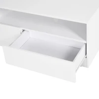 HOMCOM LED Lighted TV Stand for TVs up to 75", Modern TV Cabinet with Storage Drawers for Living Room, High Gloss White(m-10)