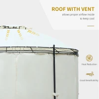 Outsunny 11.5' Patio Gazebo, Outdoor Gazebo Canopy Shelter with Curtains, Romantic Round Double Roof, Solid Steel Frame for Garden, Lawn, Backyard and Deck, Cream White(m-4)