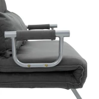 HOMCOM Convertible Sofa Bed Sleeper Chair, 5 Position Adjustable Backrest, Armchair Sleeper with Pillows, Leisure Chaise Lounge Couch, Gray(m-8)