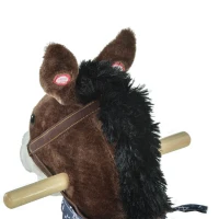 Qaba Kids Plush Ride-On Rocking Horse Toy Cowboy Rocker with Fun Realistic Sounds for Child 3-6 Years Old, Brown(m-9)