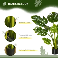 HOMCOM Artificial Plant Palm Tree in Pot, Fake Plants for Home Indoor Decor, 135cm, Green(m-4)