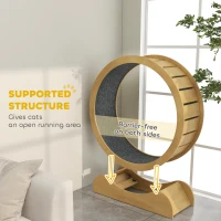 PawHut 39" Cat Exercise Wheel with Natural Wood Grain(m-5)