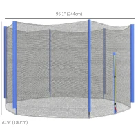 Soozier Trampoline Net Enclosure, Trampoline Netting Replacement with Zippered Entrance for 8ft Round Trampoline(m-3)