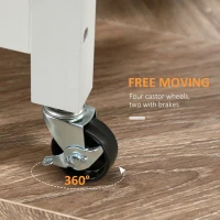 HOMCOM Kitchen Cart on Wheels with Embossed Door Panel, Utility Kitchen Island with Storage Drawer, White(m-6)