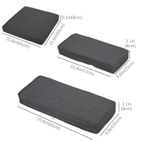 Outsunny 14pcs Sofa Cushion Cover Set Outdoor Patio Rattan Sofa Cushion Polyester Cover Replacement No Cushion Padding Included 6 Seat Cushion Cover & 8 Back Cushion Cover, Grey(m-3)