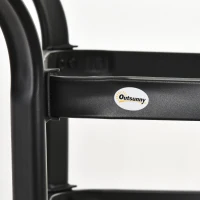 Outsunny 42-inch Patio Dining Table with Umbrella Hole Square Outdoor Bistro Table for Garden Lawn Backyard, Steel(m-9)