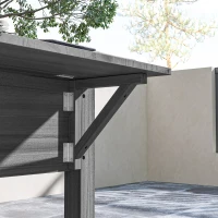 Outsunny Wood Raised Garden Box, Elevated Garden Bed with Side Table, Bottom Shelf, Bed Liners and Drainage Holes, Gray(m-9)