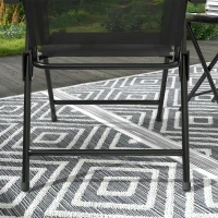 Outsunny 3 Pieces Bistro Set, Foldable Patio Furniture Set with Mesh Chairs, Glass Table for Garden, Balcony, Black(m-10)