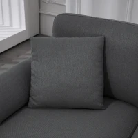 HOMCOM L-Shape Sofa, Modern Sectional Couch with Changeable Chaise Lounge, Pillows and Wooden Legs for Living Room, Dark Grey(m-9)