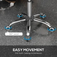 HOMCOM Modern Hydraulic Moon Salon Stool Rolling Swivel Chair Massage Spa Tattoo Pub Bar Stool, Grey(m-4)