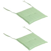 Outsunny 2-Piece Seat Cushion Replacement, Outdoor Patio Chair Cushions Set with Ties, Button Tufted, Green(m-11)