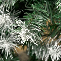 HOMCOM 6ft Snow Flocked Artificial Christmas Tree, Unlit Full Fir Tree with Automatic Open, 800 Realistic Branches and 61 Pine Cones(m-10)