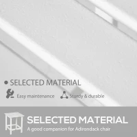 Outsunny Patio Side Table, 15" Square Outdoor End Table, HDPE Plastic Tea Table for Adirondack Chair, Backyard or Lawn, White(m-4)