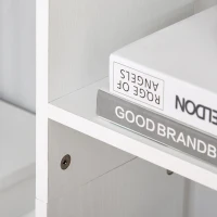 HOMCOM 6-Tier Tall Bookcase, Modern Storage Bookshelf, Display Shelves, Floor Standing Shelving, Display Rack for Living Room, Home Office, White(m-10)