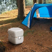 Outsunny Porta Potty, 5.8 Gallon Portable Toilet with Level Indicator and Anti-Leak Pump for Camping, Boating, Hiking, Travel, RV(m-10)