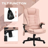 Vinsetto 6 Point Vibrating Massage Office Chair with Heat, Microfiber Massage Desk Chair with Reclining Backrest, Pink(m-6)