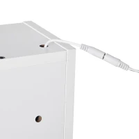 kleankin Lighted Medicine Cabinet, Wall-Mount Bathroom Cabinet with Mirror, LED Lights, Dimmer Touch and USB Charge, Bathroom Mirror Cabinet with Adjustable Shelf and Soft Close Door, White(m-8)