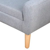 Qaba 2-Seat Kids Sofa, Toddler Sofa Couch, Linen-Like Fabric & Wood Frame Sofa Chair for Ages 3-7, 11" High Seat, Gray(m-7)