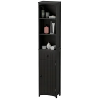 HOMCOM Tall Bathroom Cabinet Storage Organizer, Tall Cabinet with Shelves and Drawer(m-11)