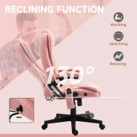 Vinsetto 6 Point Executive Office Chair with Heat, Velvet High Back Vibrating Massage Office Chair, Pink(m-7)