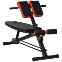 Soozier Adjustable Weight Bench Roman Chair Exercise Training Multi-Functional Hyper Extension Bench Dumbbell Bench Ab Sit up Decline Flat Black and Red(m-11)