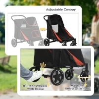 PawHut One-Click Foldable Dog Stroller for M, L Dogs, Pet Stroller, Black(m-6)