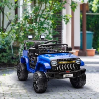 Qaba 12V Ride on Truck, Electric Car for Kids with Remote Control, Suspension, 3 Speeds, USB Music Headlights, Dark Blue(m-8)