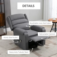 HOMCOM Lift Chair for Elderly, Power Chair Recliner with Footrest, Remote Control, Side Pockets for Living Room, Grey(m-4)