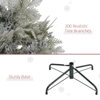 HOMCOM 5 Feet Pencil Snow Flocked Artificial Christmas Tree with 517 Realistic Cypress Branches, Auto Open, Green(m-7)