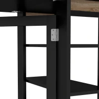 HOMCOM Folding Dining Table with Storage, Drop Leaf Kitchen Table for Small Spaces, Black(m-9)